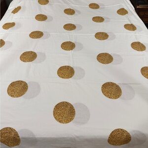 New Spoonflower Roostery White and Gold Polka Dot Duvet Cover, Queen